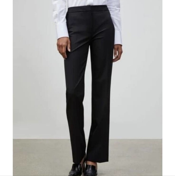 LAFAYETTE 148 New York Straight Leg Black Trouser Pants - Picture 1 of 11